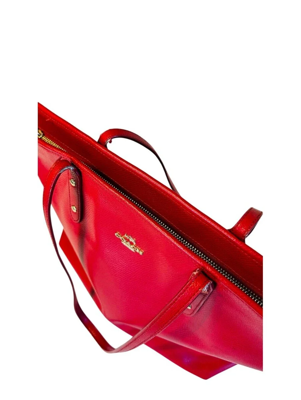 Coach Red City Zipper Tote